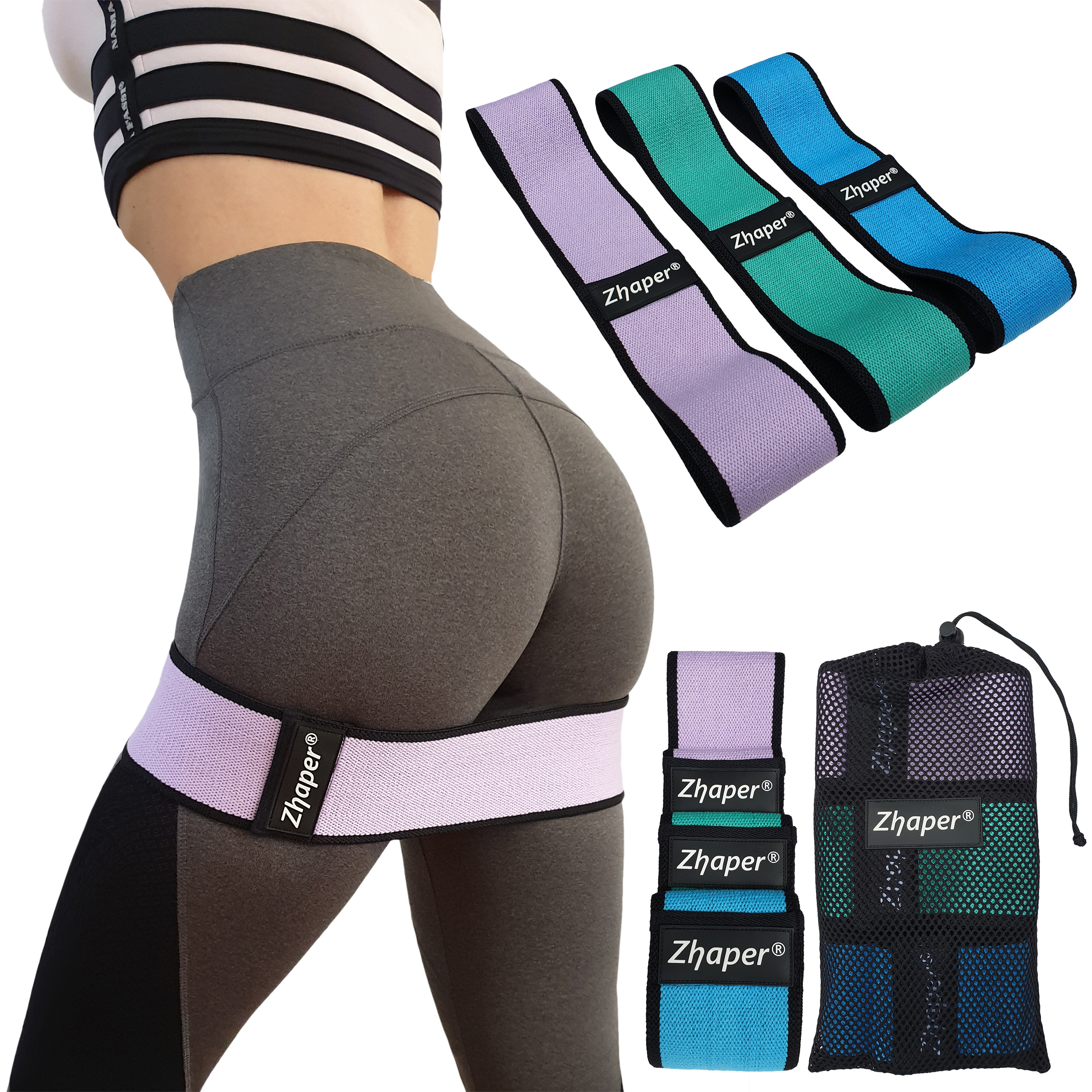 Zhaper Fabric Resistance Bands Set