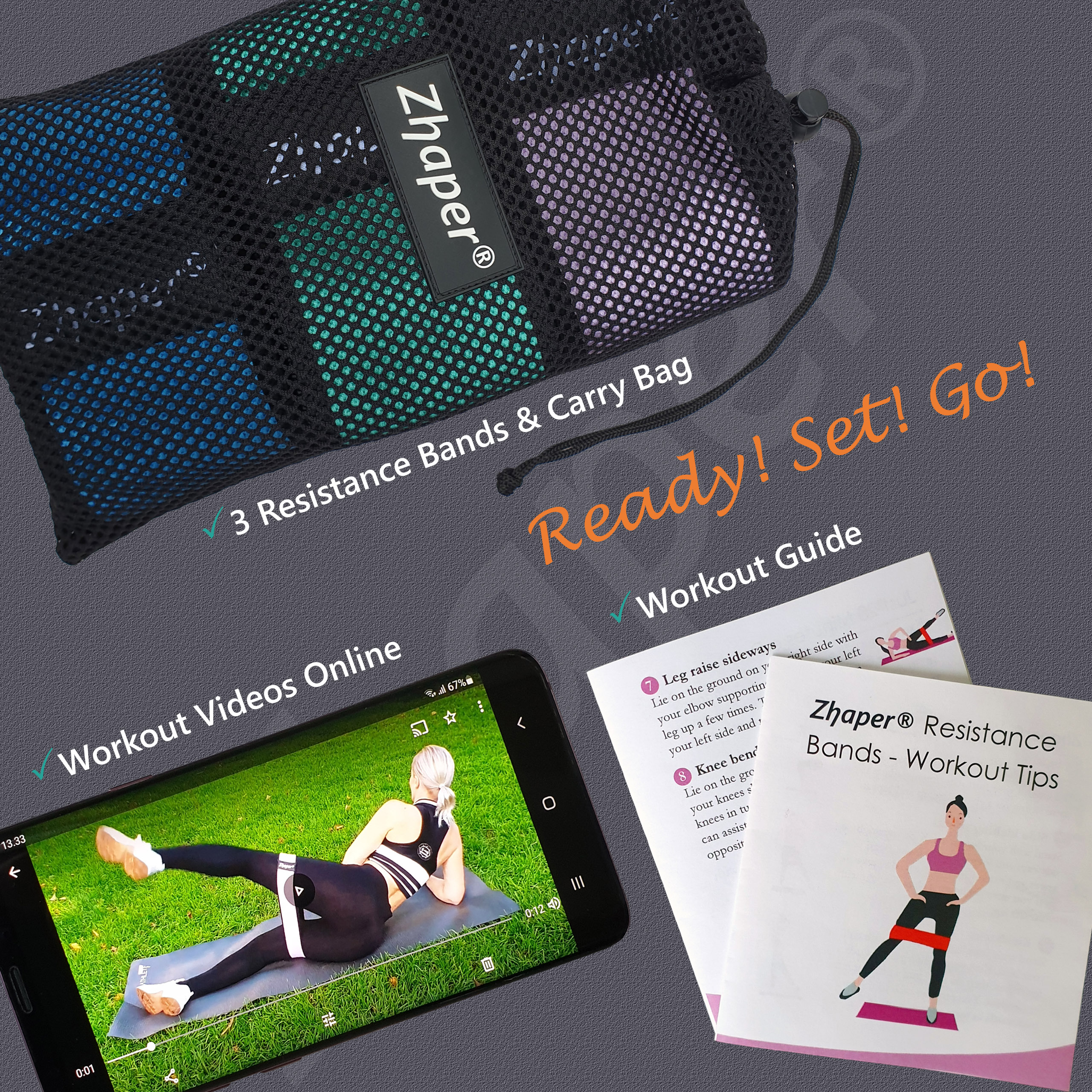 Zhaper Fabric Resistance Bands Set - Product Overview